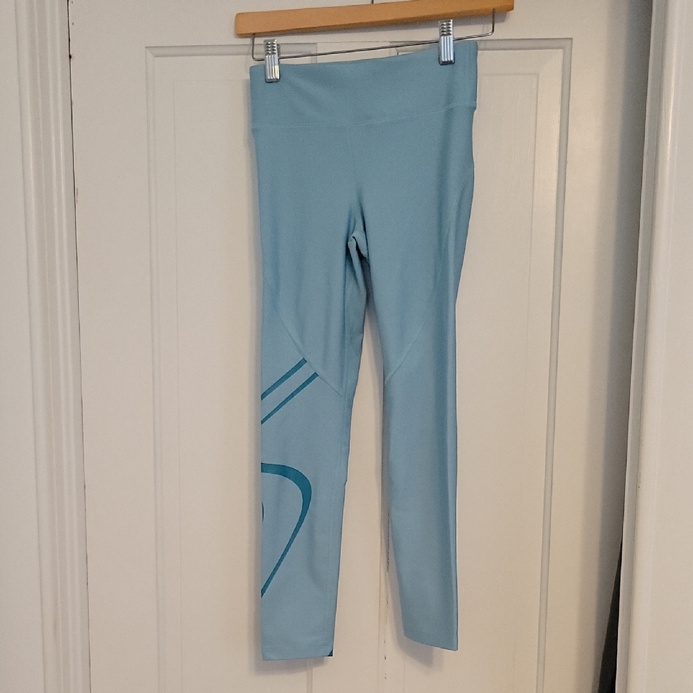 Light Blue Leggings with Abstract Design